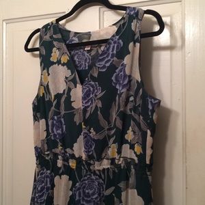 Green floral maxi dress